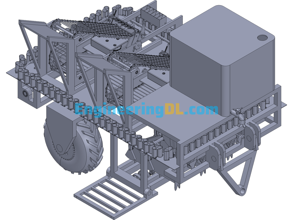 Dryland Rice Transplanter (AutoCAD, CreoProE), 3D Exported Free Download