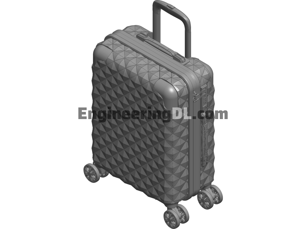 Fashion Diamond-Shaped Trolley Case SolidWorks, 3D Exported Free Download