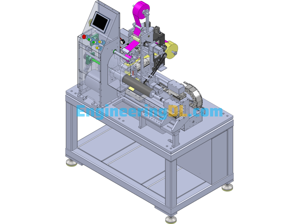 Developer Roller Polishing Machine (Toner Cartridge OPC Photoconductor Drum Surface Polishing) SolidWorks, 3D Exported Free Download