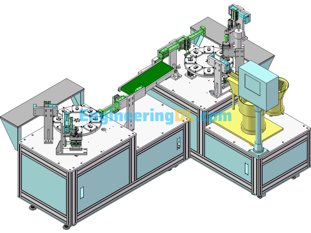 Crystal Assembly Machine, Automatic Turntable Type Assembly Machine 3D Exported Free Download