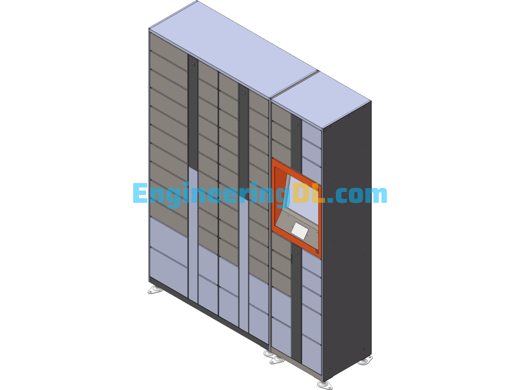 Intelligent Locker (Primary And Secondary Combination Type) SolidWorks, 3D Exported Free Download