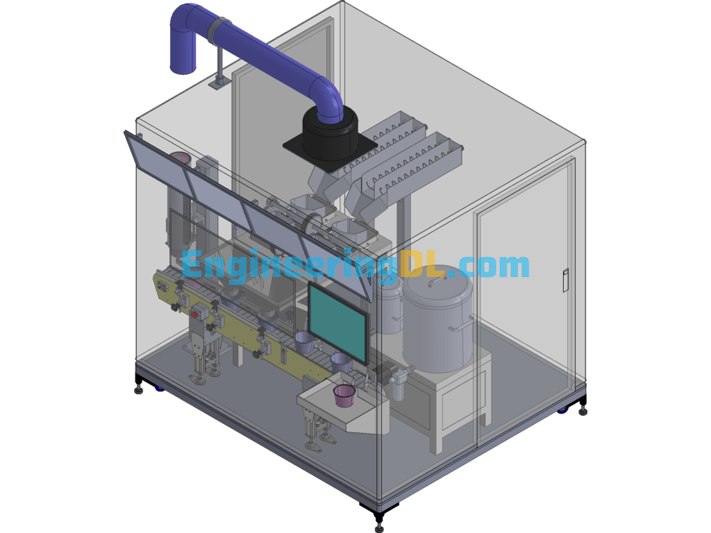 Intelligent Automatic Cooking Noodle Vending Machine SolidWorks, 3D Exported Free Download