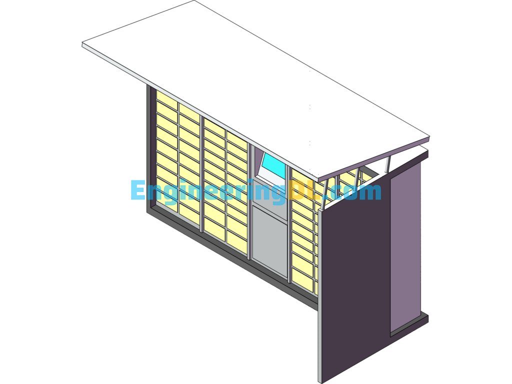 Smart Delivery Cabinet SolidWorks, 3D Exported Free Download