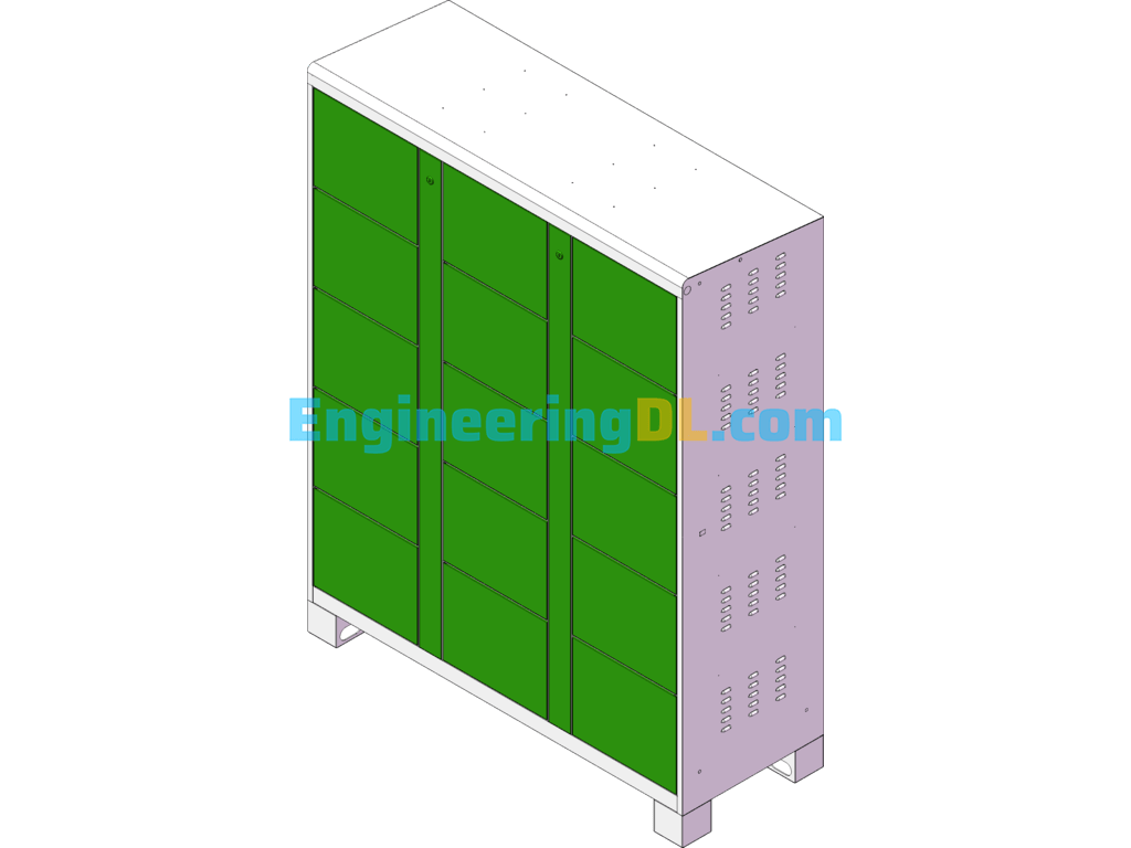 Intelligent Battery Change Cabinet, Charging Cabinet SolidWorks, 3D Exported Free Download
