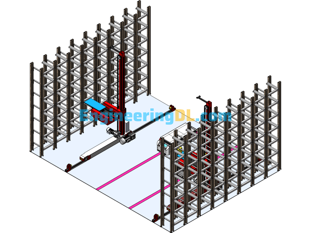 Intelligent Logistics Warehouse Cube Warehouse SolidWorks, 3D Exported Free Download