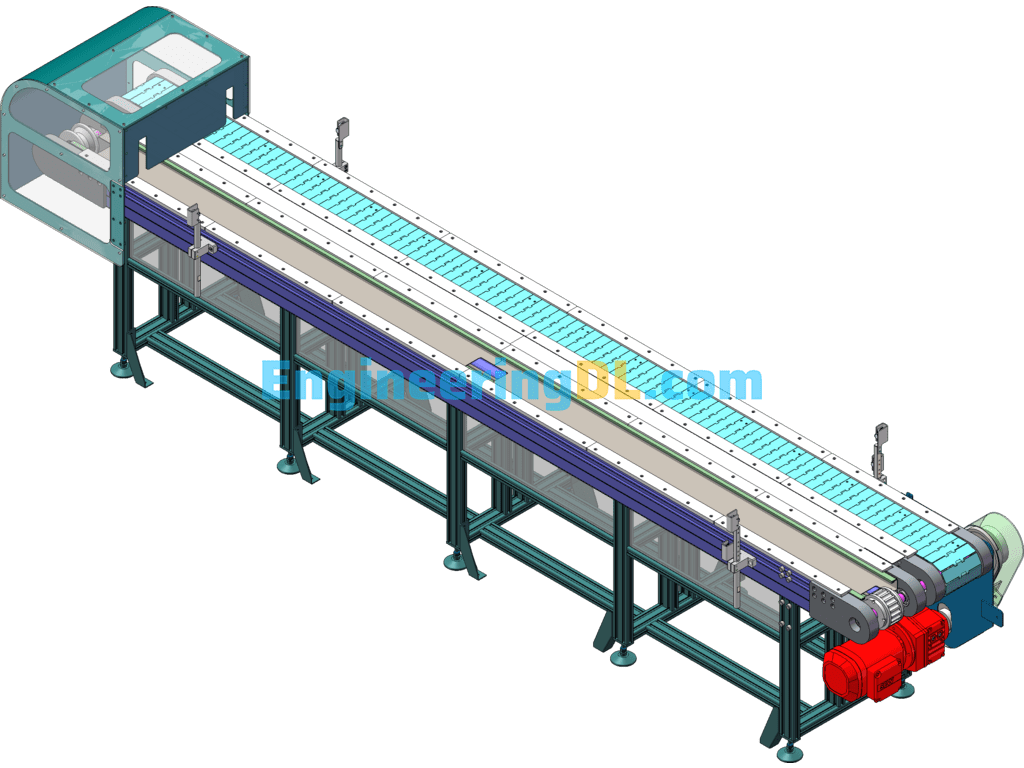 Crankshaft Stainless Steel Plate Chain Line 3D Digital Model + Engineering Drawings SolidWorks Free Download