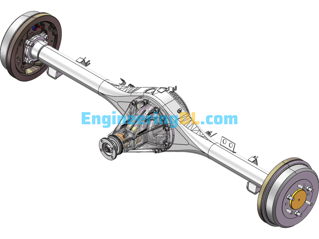 The Most Complete Automotive Rear Axle Assembly SolidWorks, 3D Exported Free Download