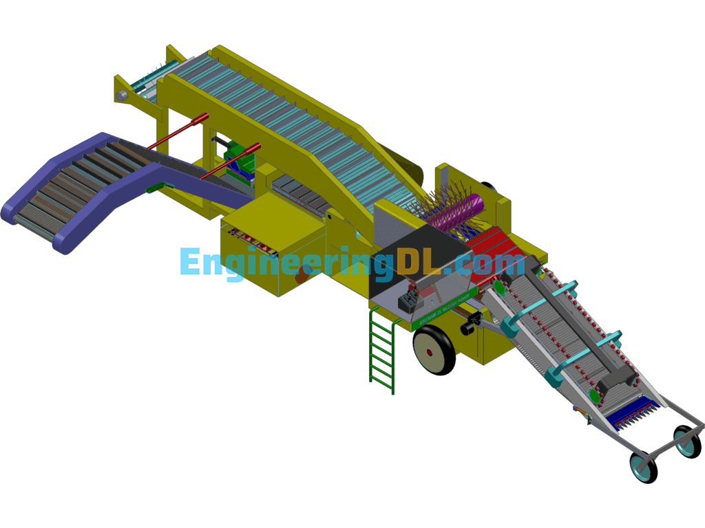 Harvester With Conveyor Belt Mechanism SolidWorks Free Download