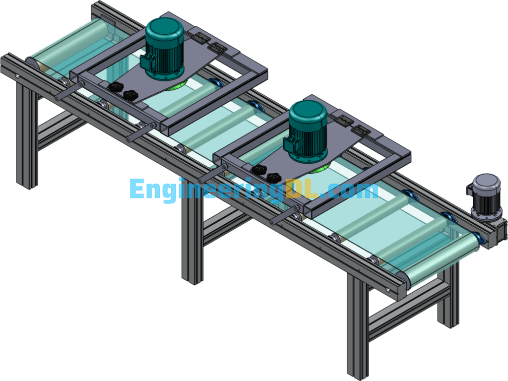 Board Oiling Machine (Woodworking Machinery) SolidWorks, 3D Exported Free Download