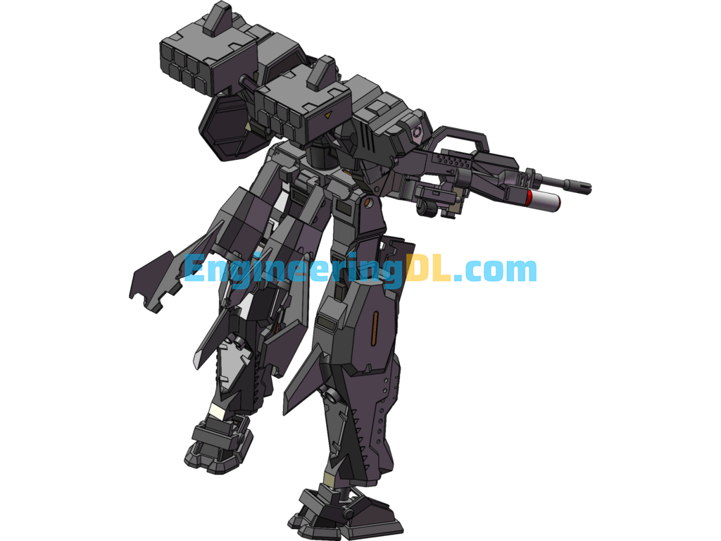 Future Combat Robot 2 SolidWorks, 3D Exported Free Download