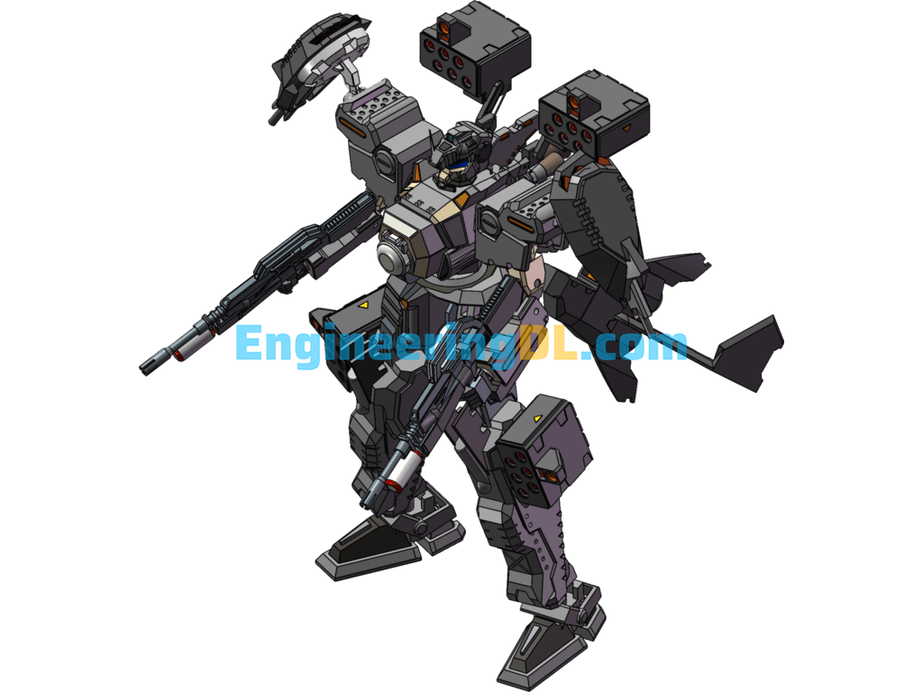 Future Combat Robot 7 SolidWorks, 3D Exported Free Download