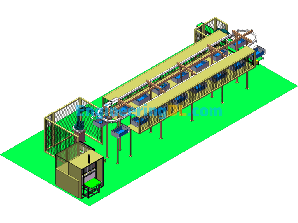 Robotic Loading Loop Recycling Equipment SolidWorks, 3D Exported Free Download