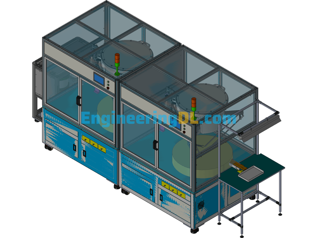Robotic Sorting Equipment For Defective Products (CreoProE), 3D Exported Free Download