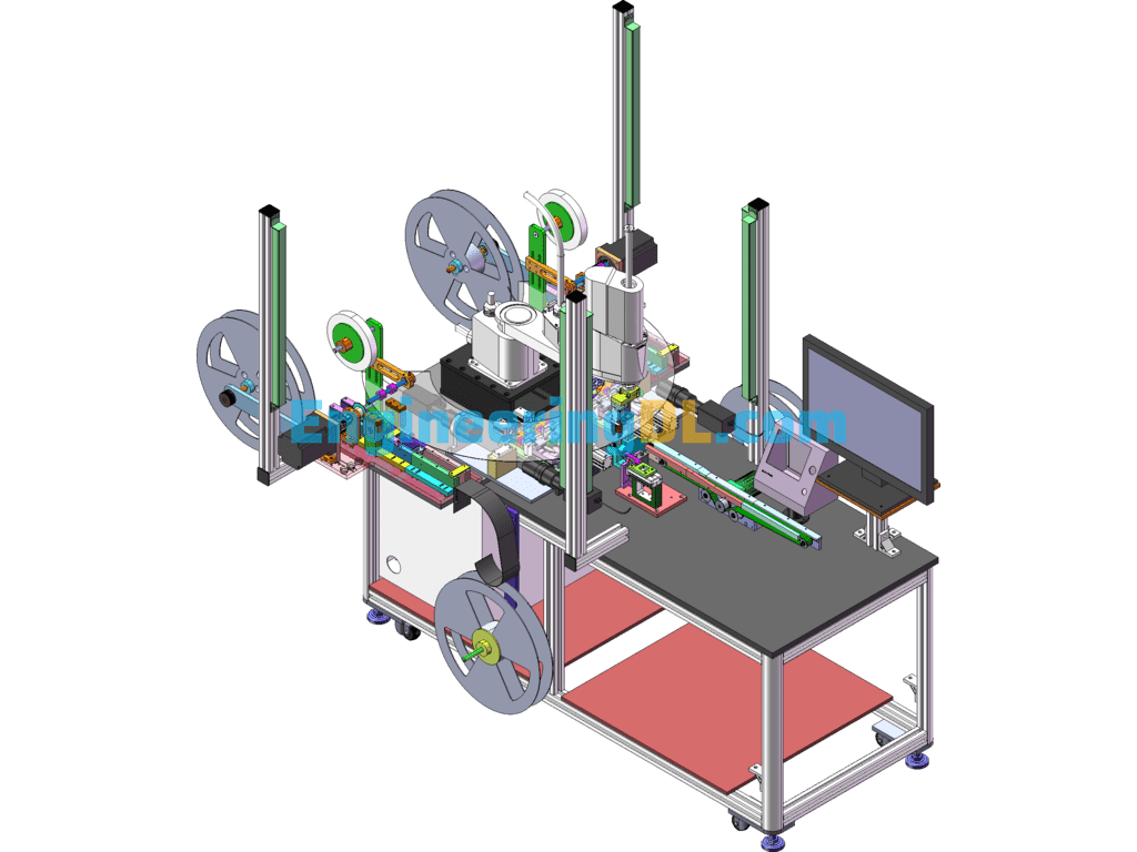 Robot Handling Automatic Inspection Packaging Machine SolidWorks, 3D Exported Free Download