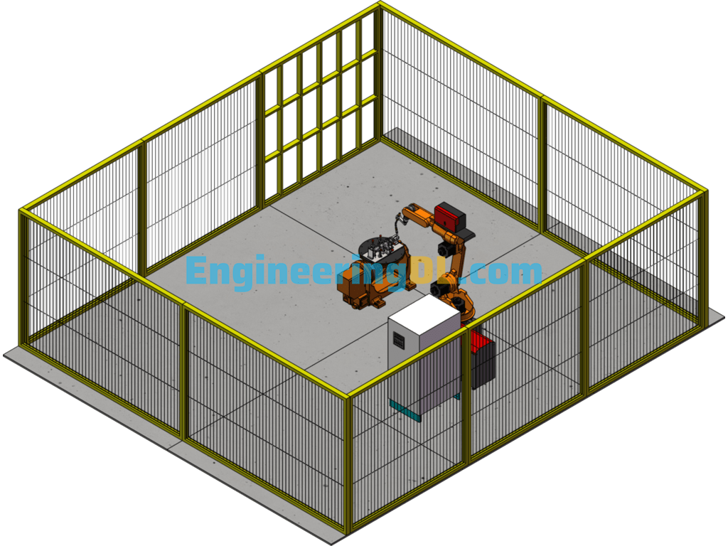 Robotic Welding Workstation SolidWorks, 3D Exported Free Download