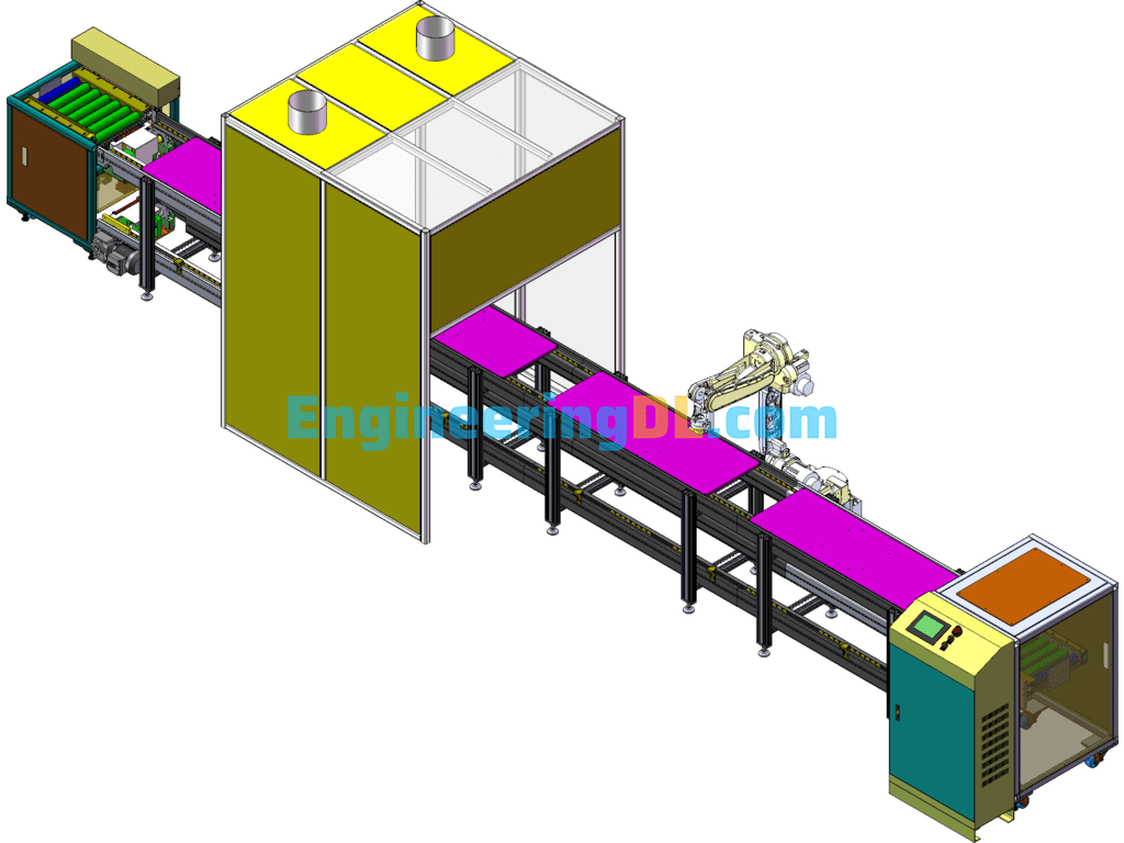 Robot Welding Environmental Protection Assembly Line (Multiplier Chain) SolidWorks Free Download