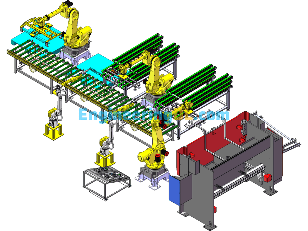 Robotic Production Line - Door Panel Line Bending And Welding Line SolidWorks Free Download