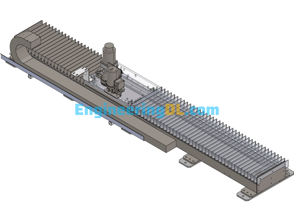 Robot 7th Axis 3.4m Travel Track SolidWorks, 3D Exported Free Download