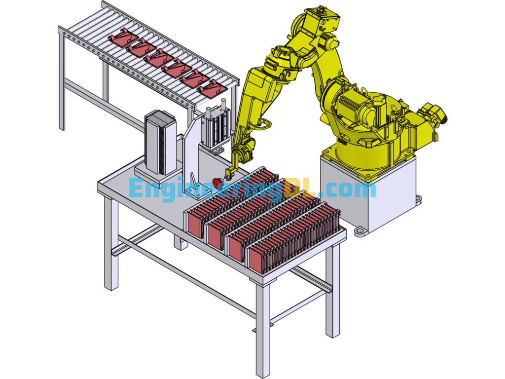 Solution For Robot Assembly Of Box Lid (Automatic Assembly Machine For Refrigerator Box Lid) SolidWorks Free Download