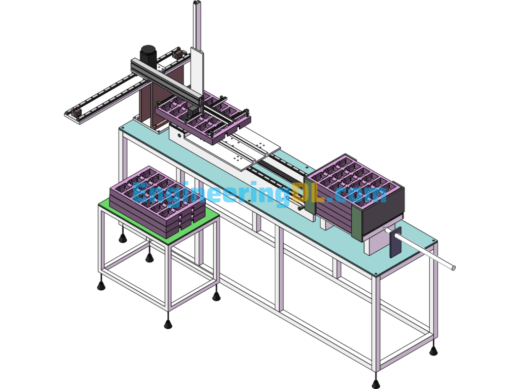 Robotic Automatic Tray Loading Machine (Robotic Automatic Tray Placement Equipment) SolidWorks Free Download