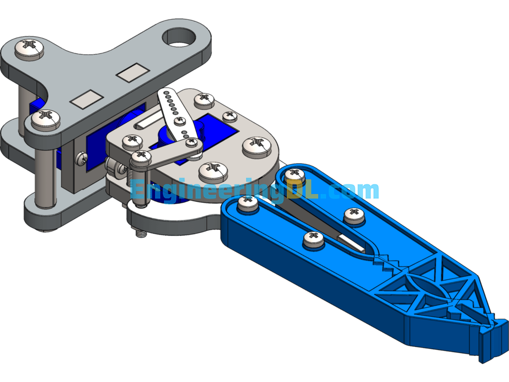 Robotic Gripper SolidWorks, 3D Exported Free Download