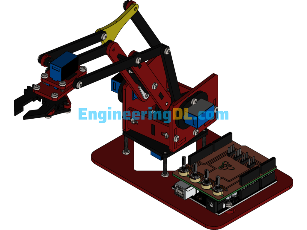 Robotic Arm SolidWorks, 3D Exported Free Download