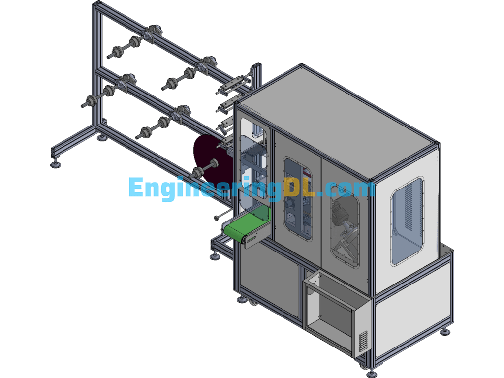 Cup Type Mask Machine Front Section, Three-Dimensional Mask Manufacturing Machine (Improved Version) SolidWorks, AutoCAD, 3D Exported Free Download