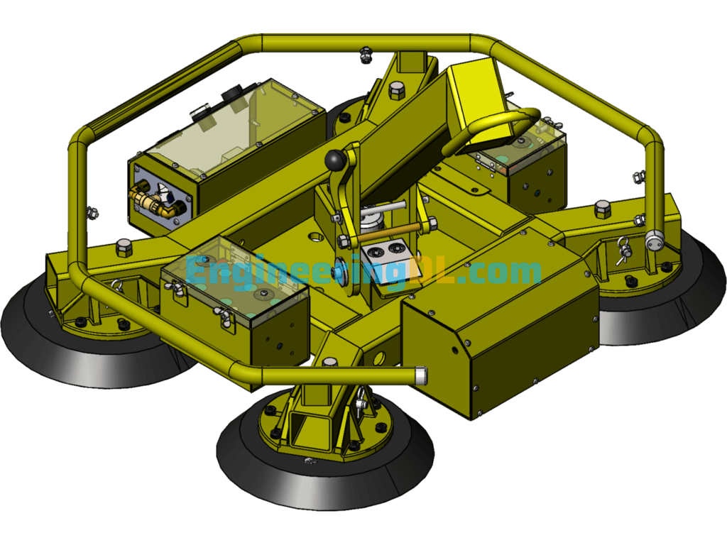 Board Products Four Suction Cup Booster Device SolidWorks Free Download