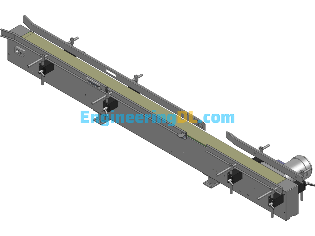 Plate Chain Conveyor Belt 3D + Engineering Drawings + BOM List SolidWorks, 3D Exported Free Download