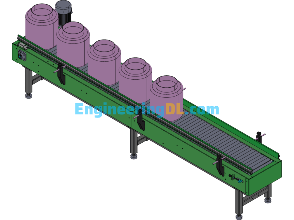 Plate Chain Conveyor SolidWorks, 3D Exported Free Download
