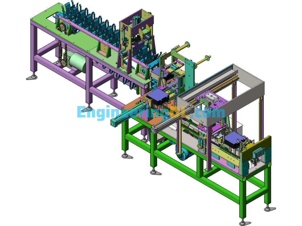 Polar Group Flow Equipment-Automated Polar Group Flow-Wrapping-Ear Bending-Shaping Line SolidWorks, AutoCAD, 3D Exported Free Download