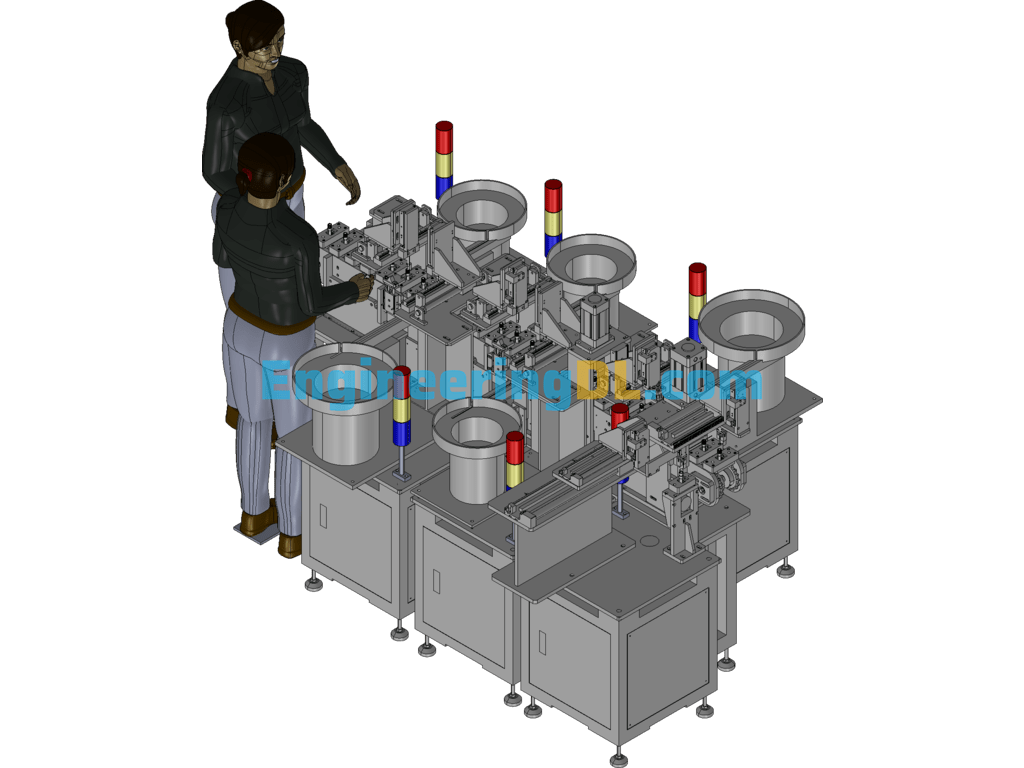 Automatic Assembly And Testing Line For Gun Valves 3D Exported Free Download