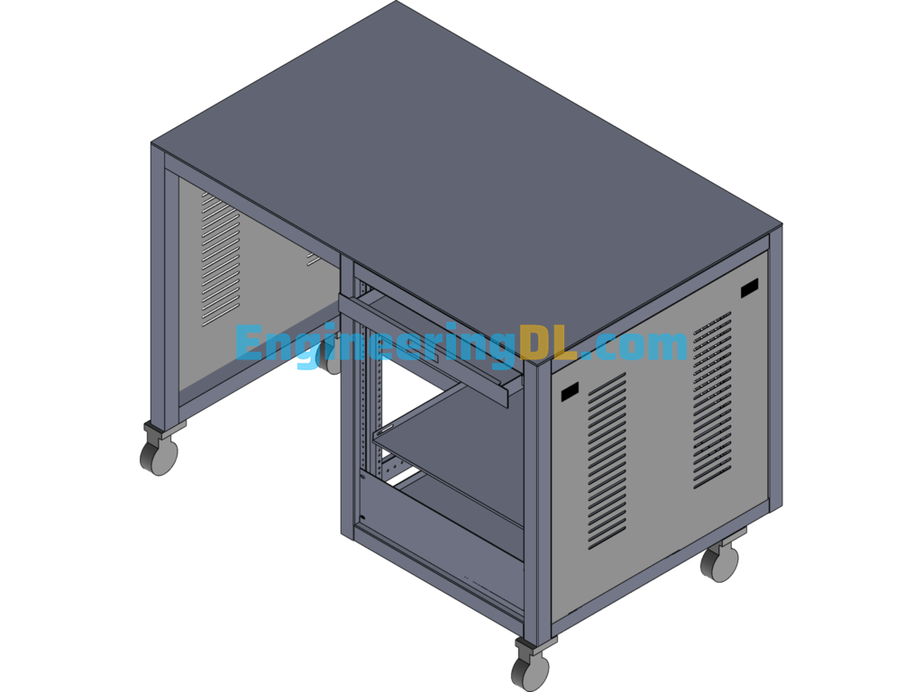 A Test Cabinet With 13U 19 Cabinet Body SolidWorks Free Download