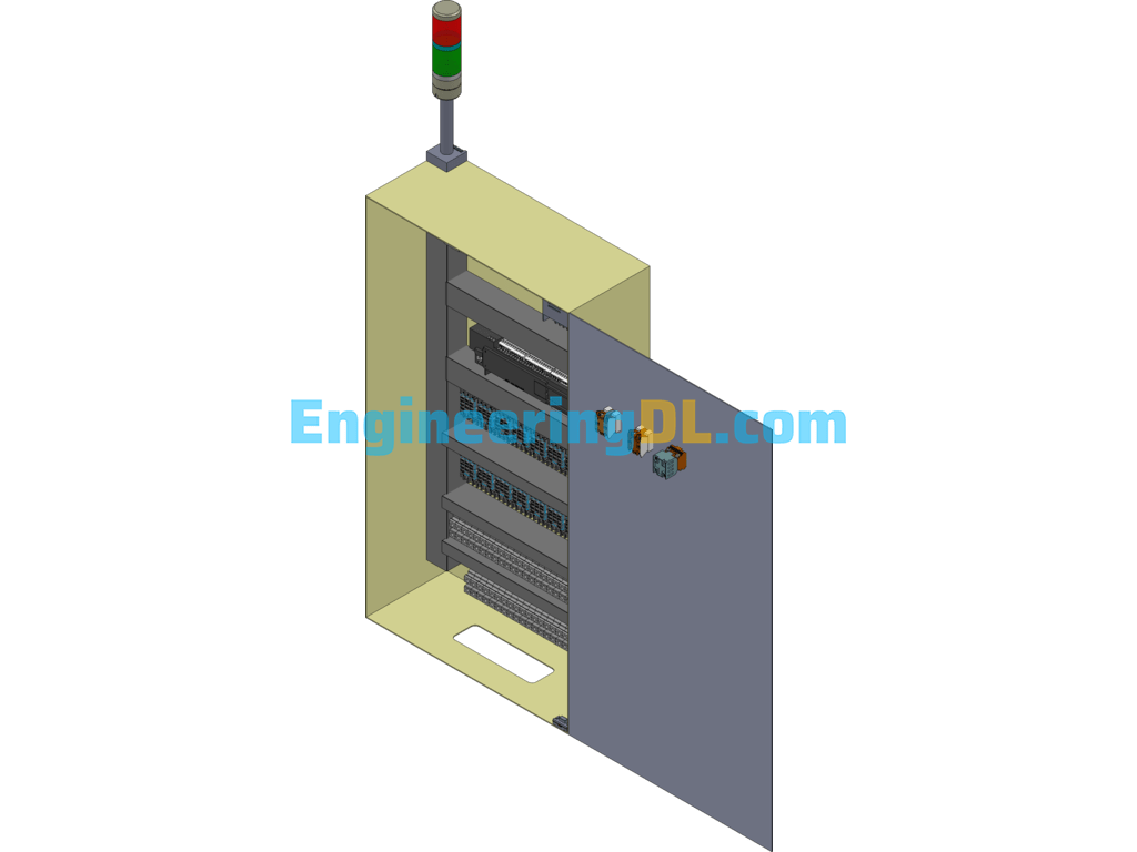 A Solid Model Of An Electrical Cabinet SolidWorks, 3D Exported Free Download