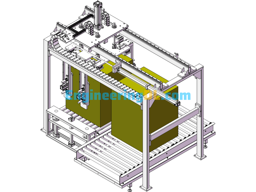 Truss Handling Manipulator And Its Roller Conveyor Line Workstation SolidWorks, 3D Exported Free Download
