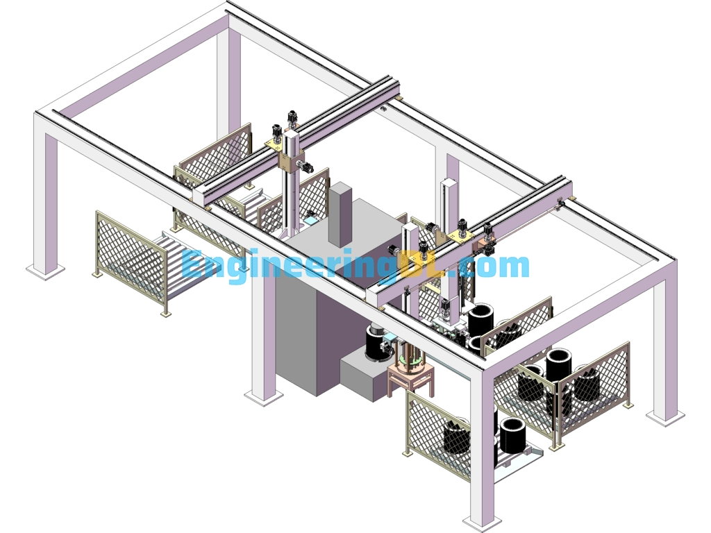 Automatic Stator Loading And Unloading Equipment For Trusses SolidWorks Free Download