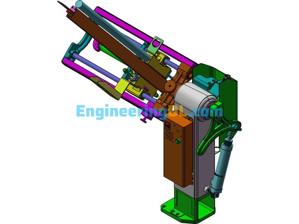 Frame Type Single Inclined Arm Manipulator (Injection Molding Industry) SolidWorks, AutoCAD, 3D Exported Free Download
