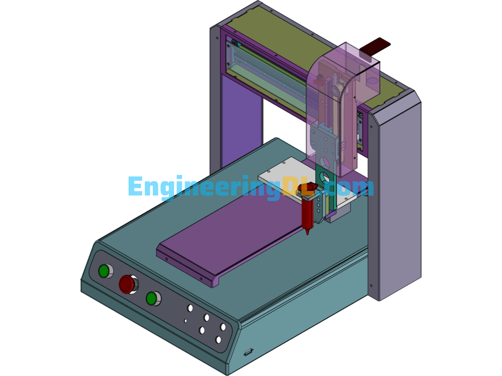 Tabletop UV Three-Axis Dispensing Machine Platform SolidWorks, 3D Exported Free Download