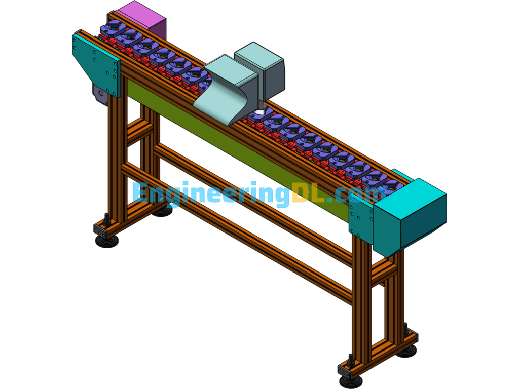 Table Corner Protection Soft Rubber Coding Line, Chain Conveyor Laser Coding Equipment SolidWorks, 3D Exported Free Download