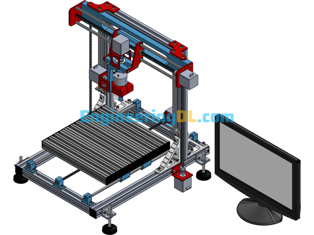 Desktop 5-Axis Engraving Machine Model SolidWorks Free Download