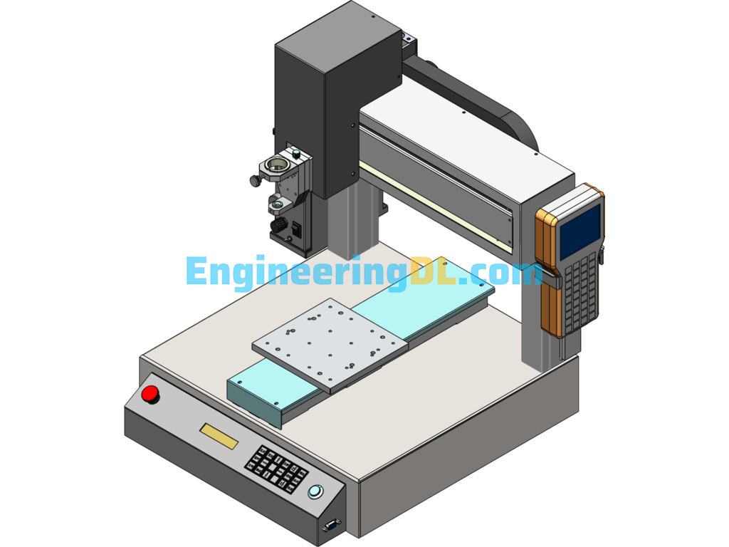 Desktop Type Three-Axis Dispensing Machine (300 Stroke, Mass Production Drawings) SolidWorks, 3D Exported Free Download