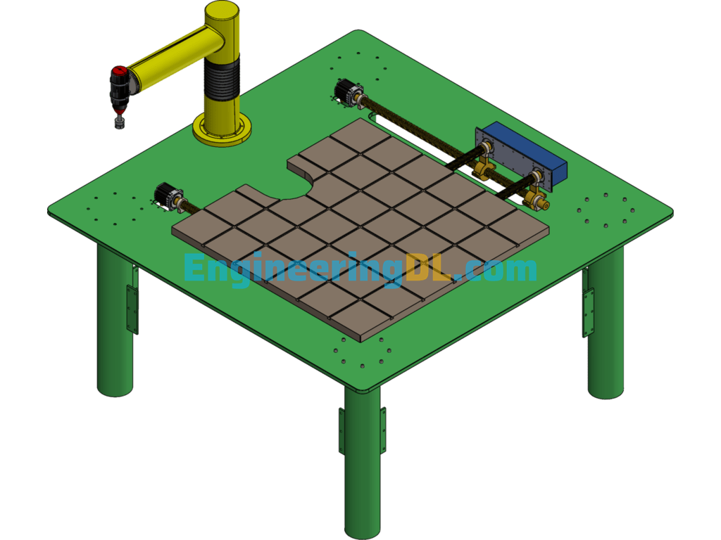 Desktop Simple Milling Machine SolidWorks, 3D Exported Free Download