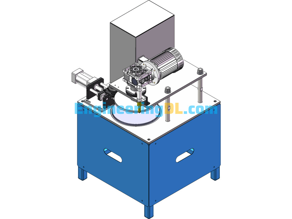 Barrel Cap Round Edge Gluing Machine SolidWorks, 3D Exported Free Download