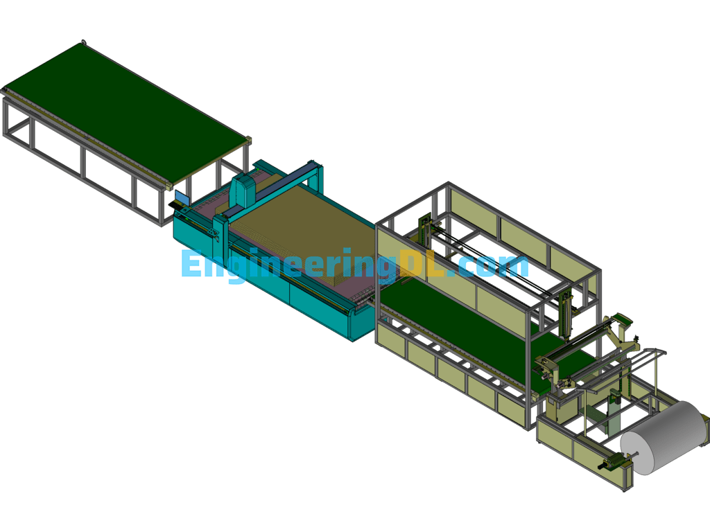 Cotton Type Laminated Cutting Line 3D Exported Free Download