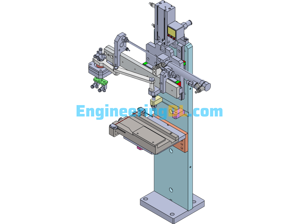Traverse Rotation Linkage Manipulator SolidWorks, 3D Exported Free Download