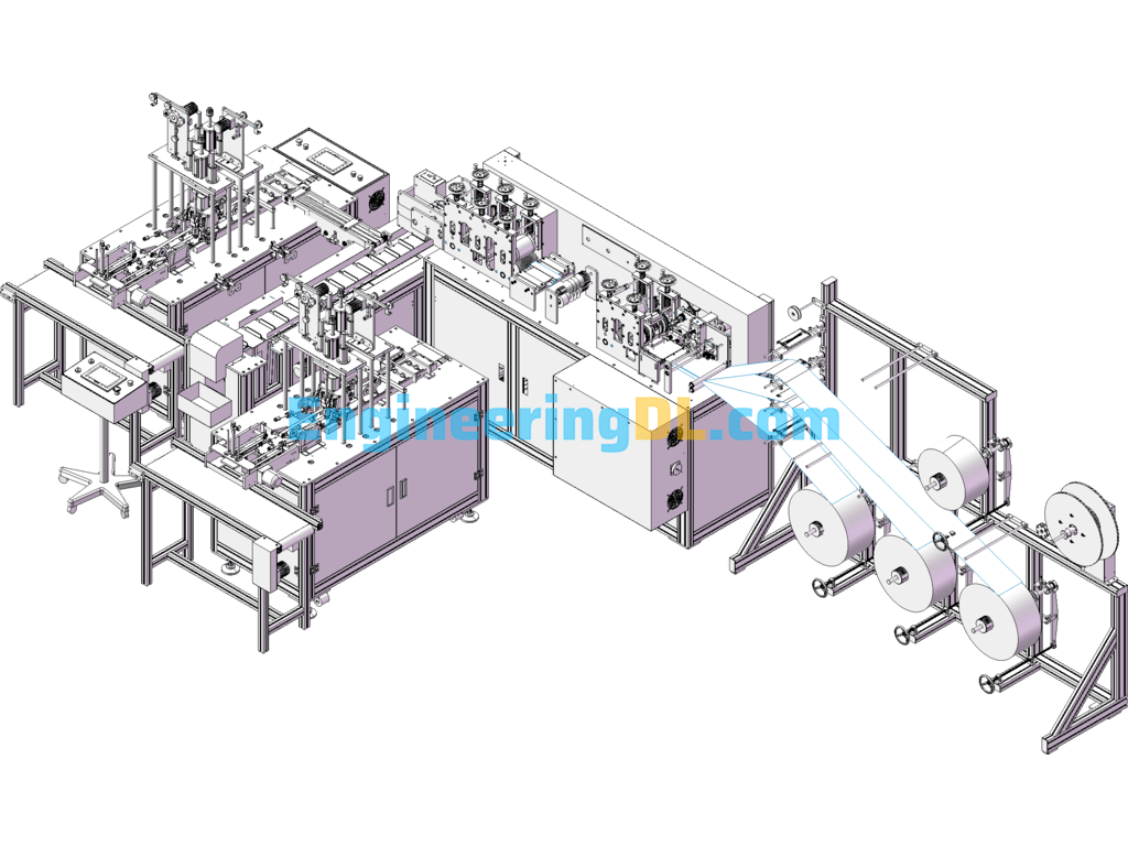 Sub-3 Generation Flat Mask Machine One Tow Two, Automatic Mask Machine Machine Equipment SolidWorks, 3D Exported Free Download