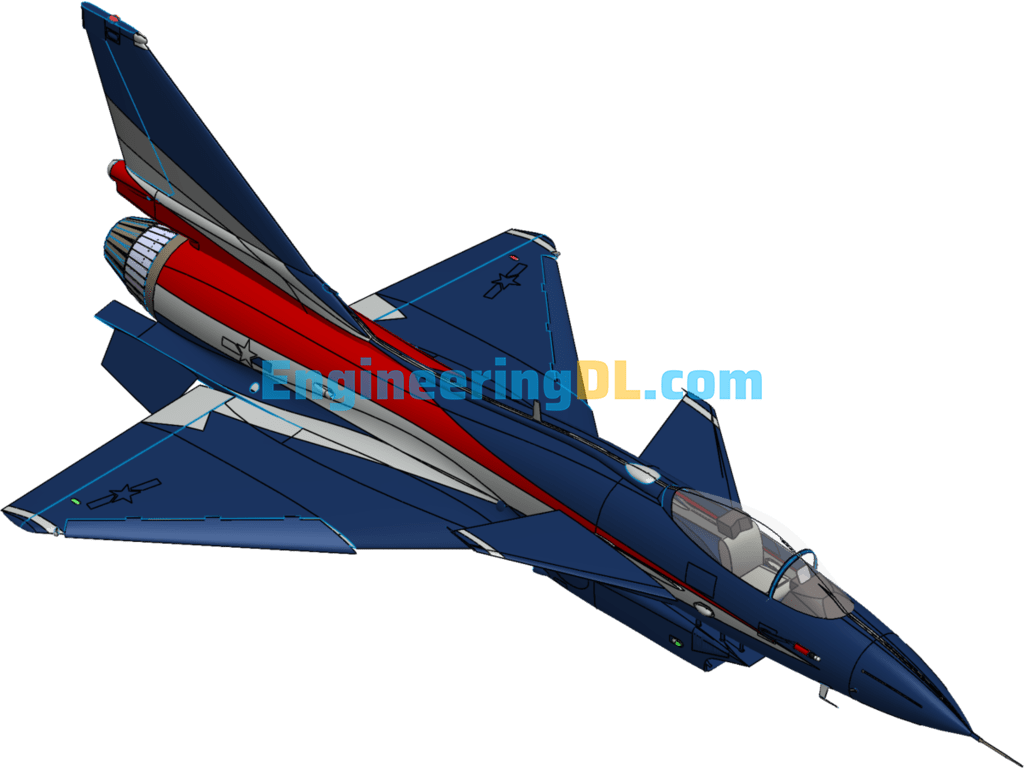 J10 Fighter Jet (J10, The Aircraft Of The August 1 Show Team) SolidWorks, 3D Exported Free Download