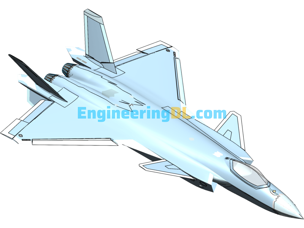 J-20 Stealth Fighter Model SolidWorks Free Download