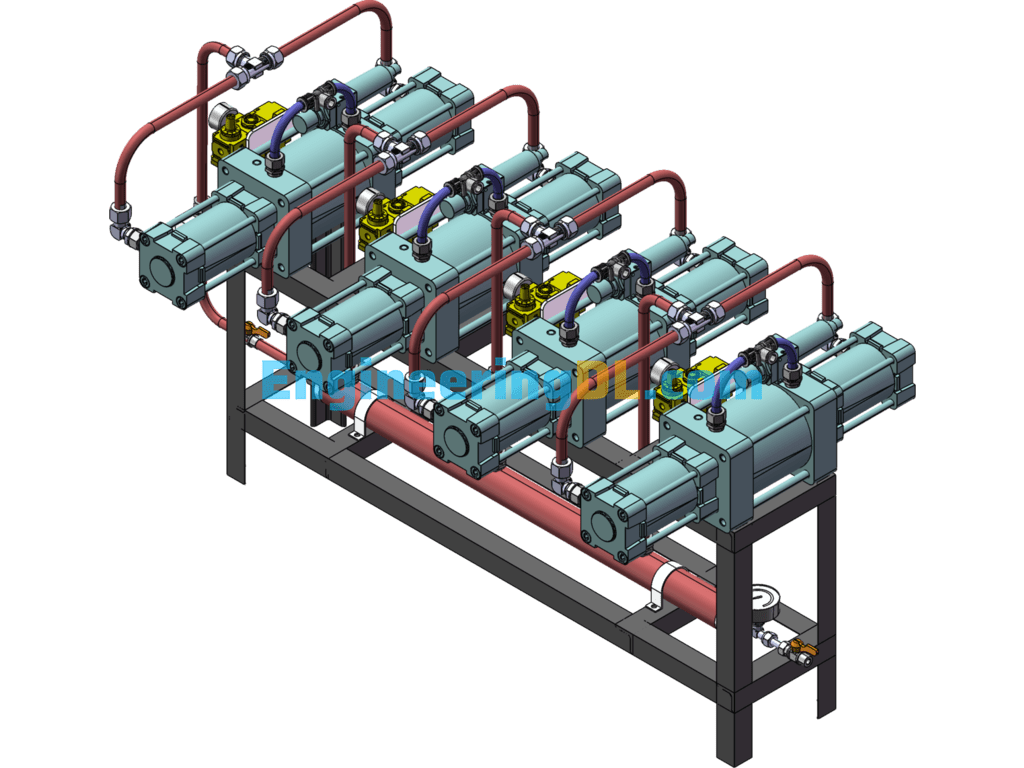 Pneumatic Booster Pump Station SolidWorks Free Download
