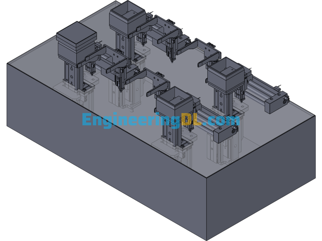 Pneumatic Clamping Device SolidWorks, 3D Exported Free Download